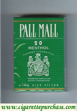 Pall Mall Famous Cigarettes Menthol 20 cigarettes hard box